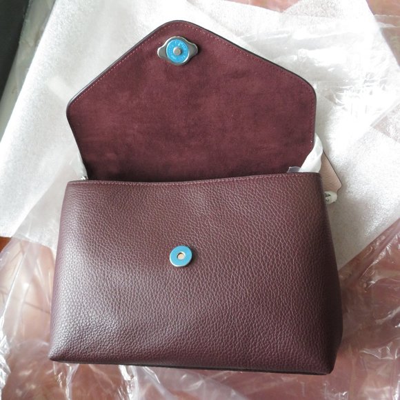 COACH Tammie Shoulder Bag In Colorblock Burgundy Pink Silver Hardware - Picture 13 of 15